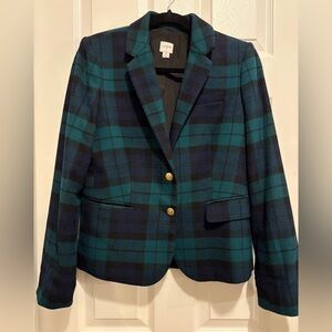 J.Crew Factory Blackwatch Plaid Wool Blazer size 8